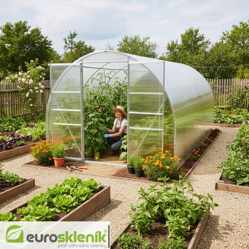 Eurosklenik CLASIC 300 -hliníkový skleník s komôrkovým polykarbonátom 3