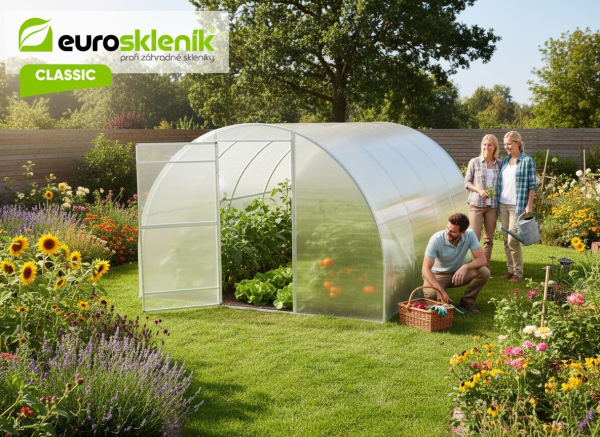 Eurosklenik CLASIC 300 -hliníkový skleník s komôrkovým polykarbonátom