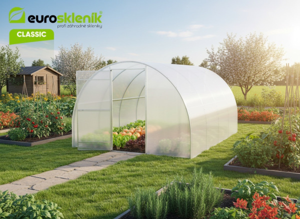 Eurosklenik CLASSIC 200-hliníkový skleník s polykarbonátom